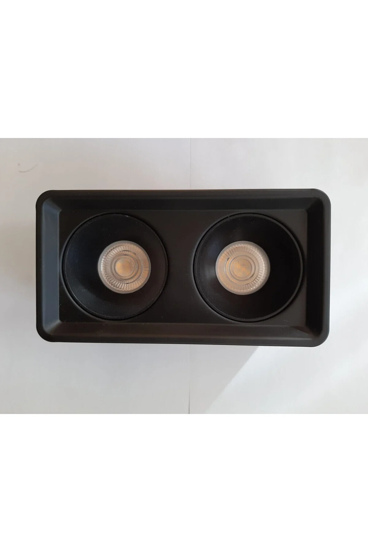 Ikili Kare Sıva Üstü Led Spot 2x7 Watt Günışığı 4000k Spot(metal Mat Siyah,exbxder. 18cmx9cmx10cm )