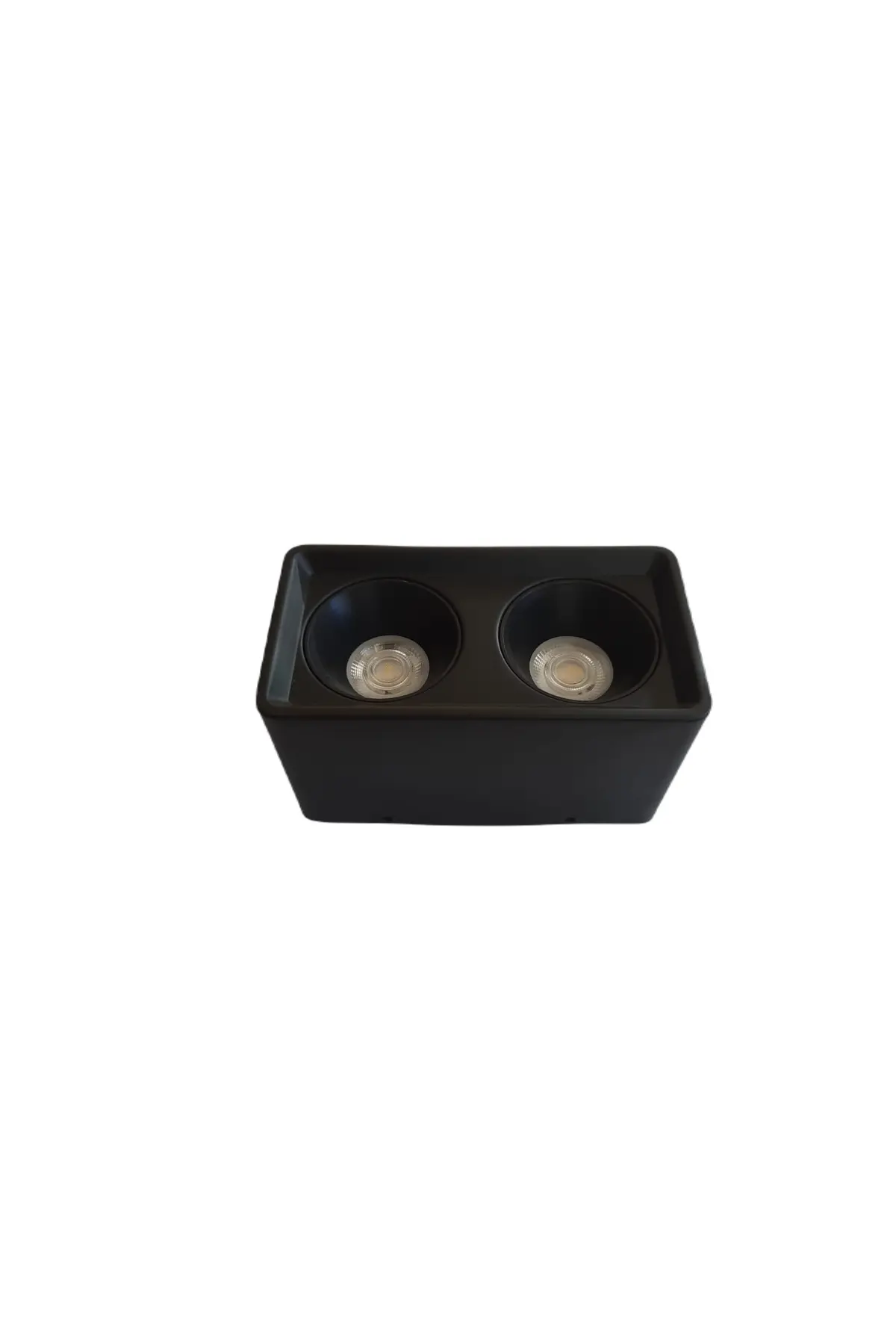Ikili Kare Sıva Üstü Led Spot 2x7 Watt Günışığı 4000k Spot(metal Mat Siyah,exbxder. 18cmx9cmx10cm )