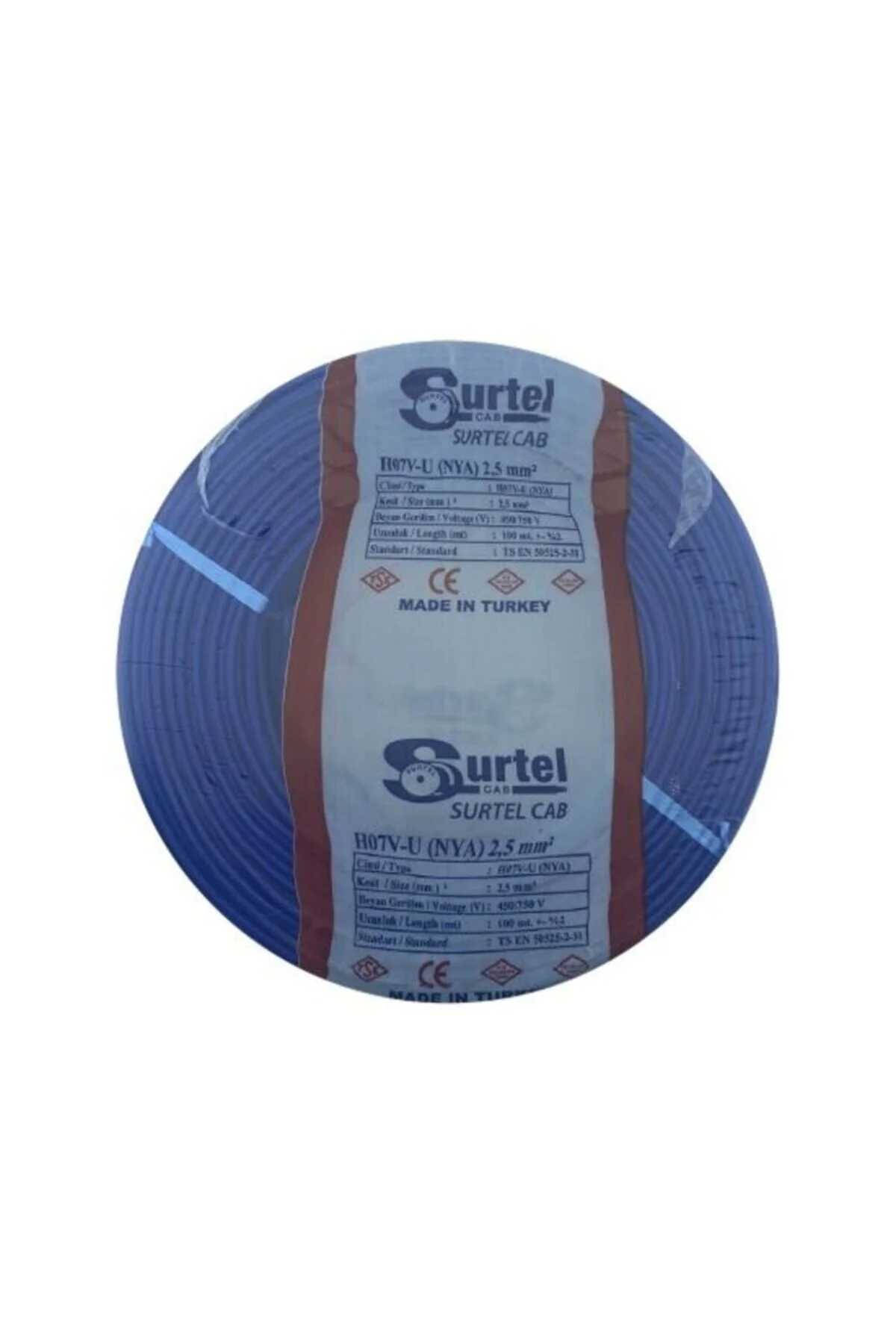 Surtel 2,5 NYA Kablo (Mavi) TAM BAKIR 100M.