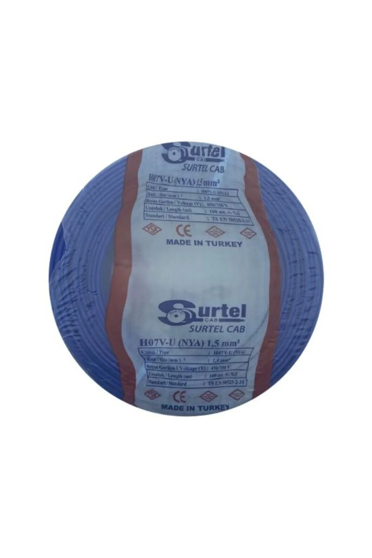 Surtel 1,5 NYA Kablo (MAVİ) TAM BAKIR 100M.