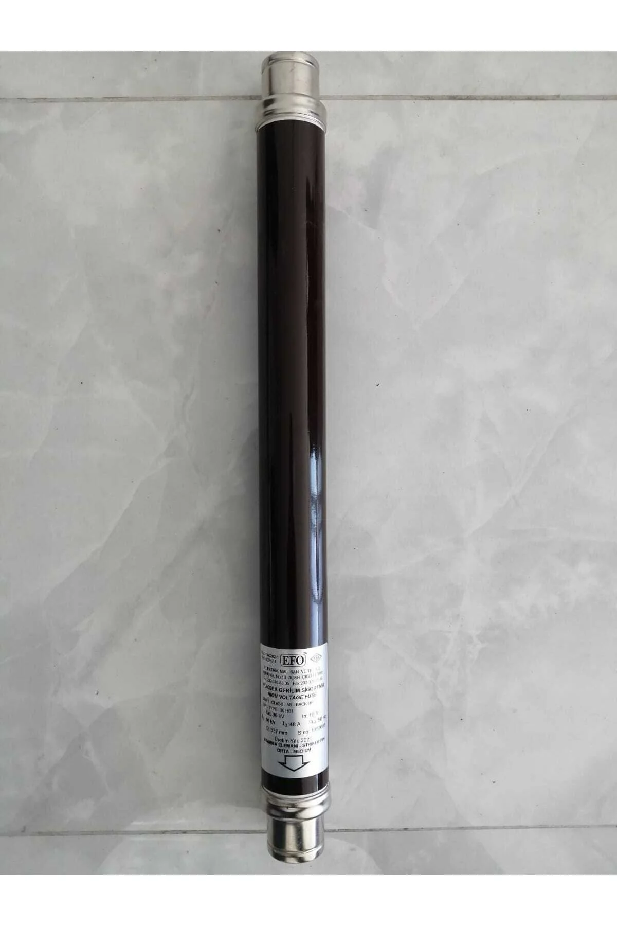 Yüksek Gerilim Sigortası 25a,16ka,36kv,pimli,61cm,hs1