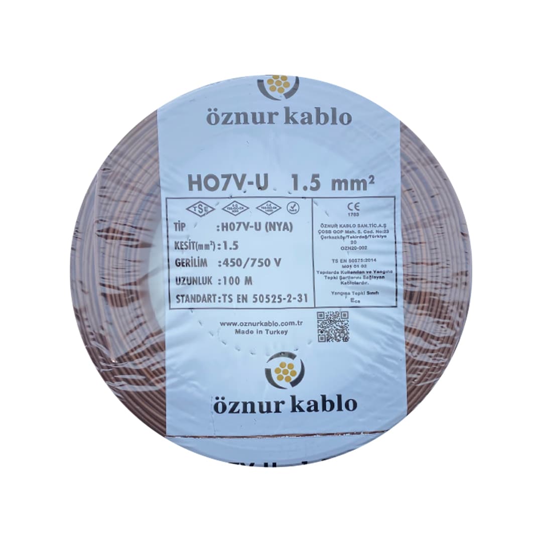 Öznur 1,5 mm² NYA Kablo Kahverengi