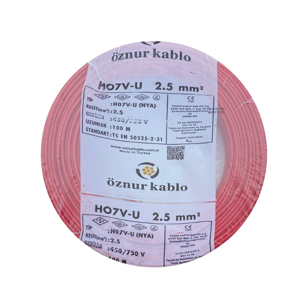 Öznur 2,5 mm² NYA Kablo Kırmızı