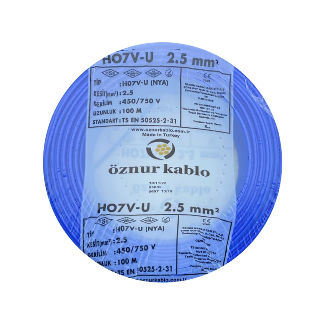 Öznur 2,5 mm² NYA Kablo Mavi