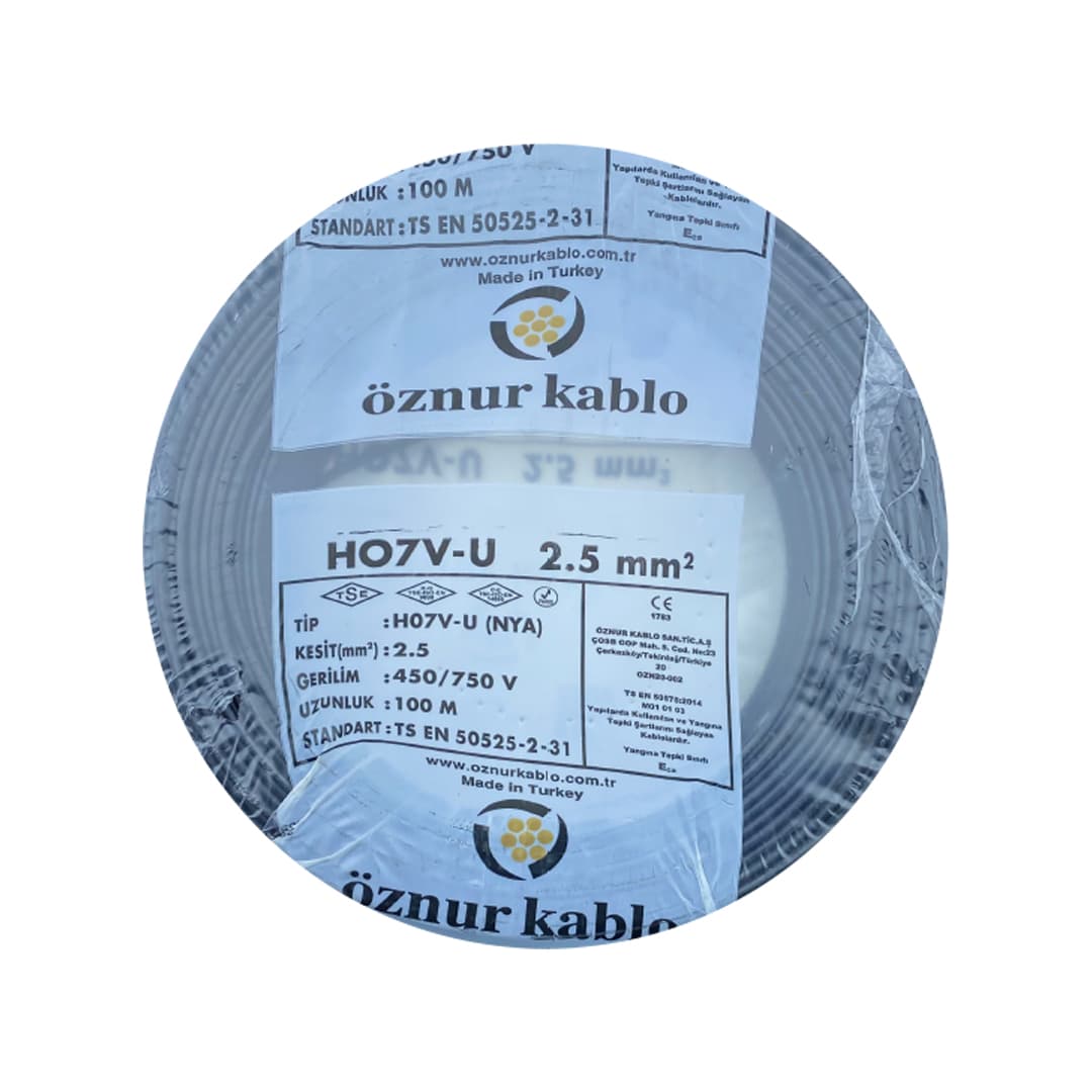 Öznur 2,5 mm² NYA Kablo Siyah